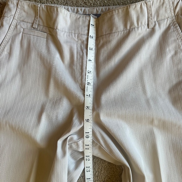 Ann Taylor Tan Striped Straight-Leg Pants – Size 8 - Picture 9 of 10